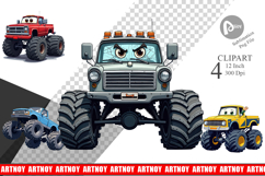 Sarcastic Monster Trucks Clipart Product Image 1