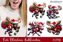 Sarcastic moose clipart. Winter clipart Sublimation Product Image 1