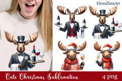 Sarcastic moose clipart. Winter clipart Sublimation Product Image 1