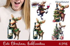 Sarcastic moose clipart. Winter clipart Sublimation Product Image 1