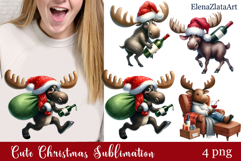 Sarcastic moose clipart. Winter clipart Sublimation Product Image 1
