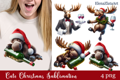 Sarcastic moose clipart. Winter clipart Sublimation Product Image 1