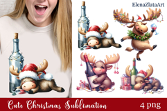 Sarcastic moose clipart. Winter clipart Sublimation Product Image 1