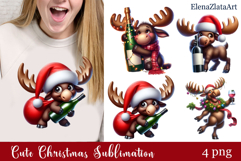 Sarcastic moose clipart. Winter clipart Sublimation Product Image 1