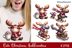 Sarcastic moose clipart. Winter clipart Sublimation Product Image 1