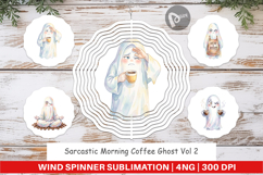 Sarcastic Coffee Ghost Wind Spinner Product Image 1