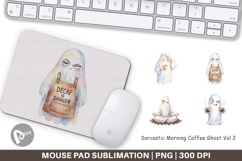Sarcastic Coffee Ghost Mouse Pad Product Image 1