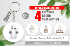 Sarcastic Coffee Ghost Keychain Product Image 1