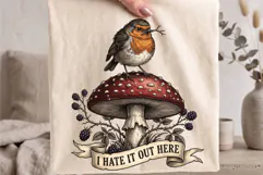 Sarcastic Nature I Hate It Out Here Grumpy Robin Bird PNG Product Image 3