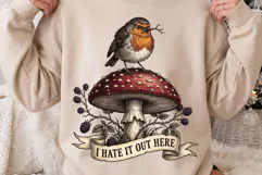 Sarcastic Nature I Hate It Out Here Grumpy Robin Bird PNG Product Image 2
