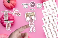 Pink Skeleton Coquette Sticker Product Image 1