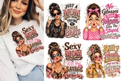 Sarcastic Pop Art Mom PNG, Mother’s Day Clipart, Motherhood Product Image 1