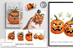 Digital Paper Sarcastic Pumpkins Product Image 1