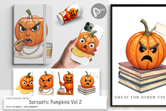 Digital Paper Sarcastic Pumpkins Product Image 1