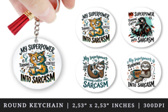 Sarcastic Quote round keychain pintable sublimation design Product Image 1