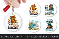 Sarcastic Quote round keychain pintable sublimation design Product Image 1