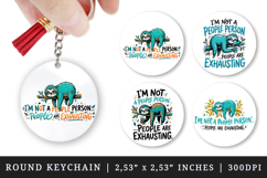 Sarcastic Quote round keychain pintable sublimation design Product Image 1