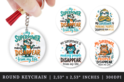 Sarcastic Quote round keychain pintable sublimation design Product Image 1