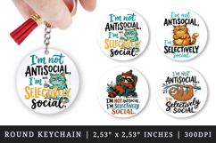 Sarcastic Quote round keychain pintable sublimation design Product Image 1