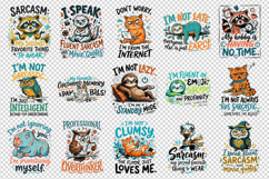 Sarcastic Quote clipart printable sublimation bundle png Product Image 4