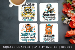 Sarcastic Quote square coaster sublimation, coasters design Product Image 1
