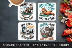 Sarcastic Quote square coaster sublimation, coasters design Product Image 1