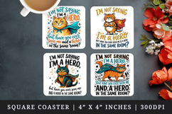 Sarcastic Quote square coaster sublimation, coasters design Product Image 1