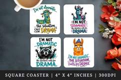 Sarcastic Quote square coaster sublimation, coasters design Product Image 1