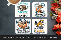 Sarcastic Quote square coaster sublimation, coasters design Product Image 1