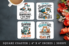 Sarcastic Quote square coaster sublimation, coasters design Product Image 1