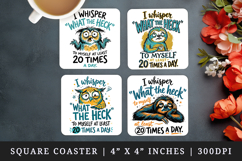 Sarcastic Quote square coaster sublimation, coasters design Product Image 1