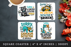 Sarcastic Quote square coaster sublimation, coasters design Product Image 1