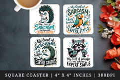 Sarcastic Quote square coaster sublimation, coasters design Product Image 1