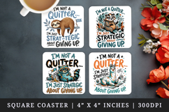 Sarcastic Quote square coaster sublimation, coasters design Product Image 1