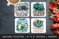 Sarcastic Quote square coaster sublimation, coasters design Product Image 1