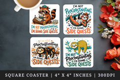 Sarcastic Quote square coaster sublimation, coasters design Product Image 1
