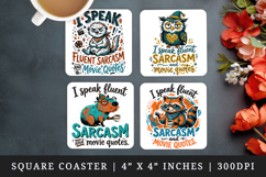 Sarcastic Quote square coaster sublimation, coasters design Product Image 1