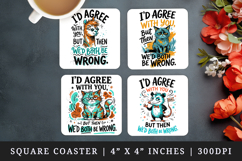 Sarcastic Quote square coaster sublimation, coasters design Product Image 1