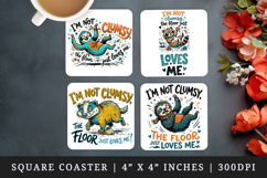 Sarcastic Quote square coaster sublimation, coasters design Product Image 1