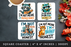 Sarcastic Quote square coaster sublimation, coasters design Product Image 1
