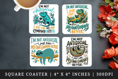 Sarcastic Quote square coaster sublimation, coasters design Product Image 1