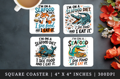 Sarcastic Quote square coaster sublimation, coasters design Product Image 1