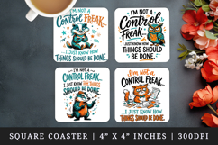 Sarcastic Quote square coaster sublimation, coasters design Product Image 1