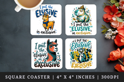 Sarcastic Quote square coaster sublimation, coasters design Product Image 1