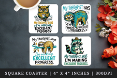Sarcastic Quote square coaster sublimation, coasters design Product Image 1
