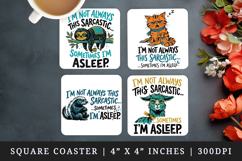 Sarcastic Quote square coaster sublimation, coasters design Product Image 1