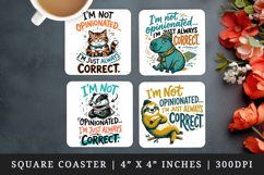 Sarcastic Quote square coaster sublimation, coasters design Product Image 1