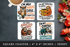 Sarcastic Quote square coaster sublimation, coasters design Product Image 1