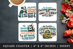 Sarcastic Quote square coaster sublimation, coasters design Product Image 1