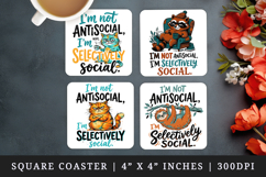 Sarcastic Quote square coaster sublimation, coasters design Product Image 1